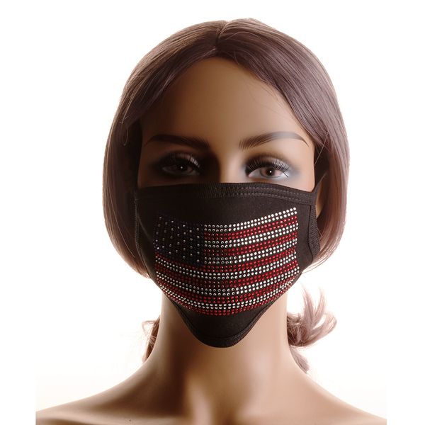 

american flag drill mask dust-proof filter black color drill cotton washable mask