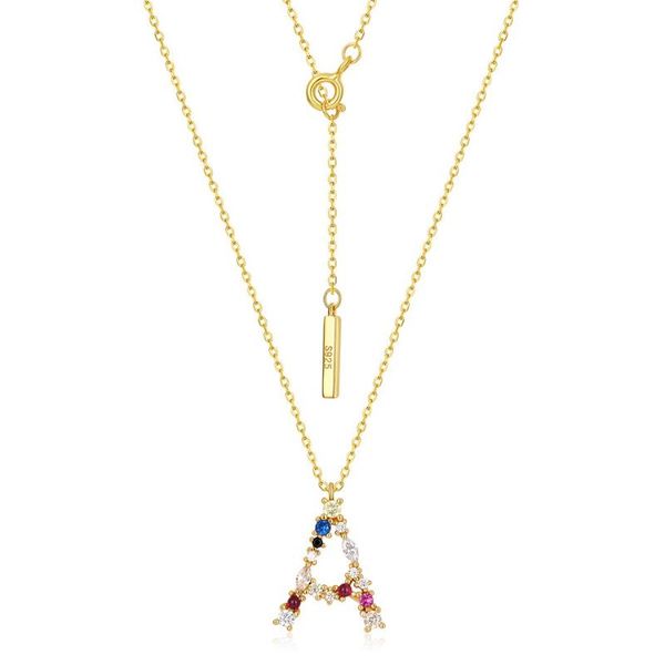 

chains solid 925 sterling sliver necklace for women anniversary letter couple initial gold plated neck jewelry, Silver