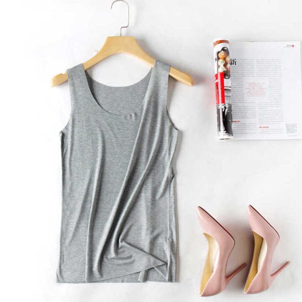 

tracksuits 2021 women's seamless casual loose bottom strap vest, Gray