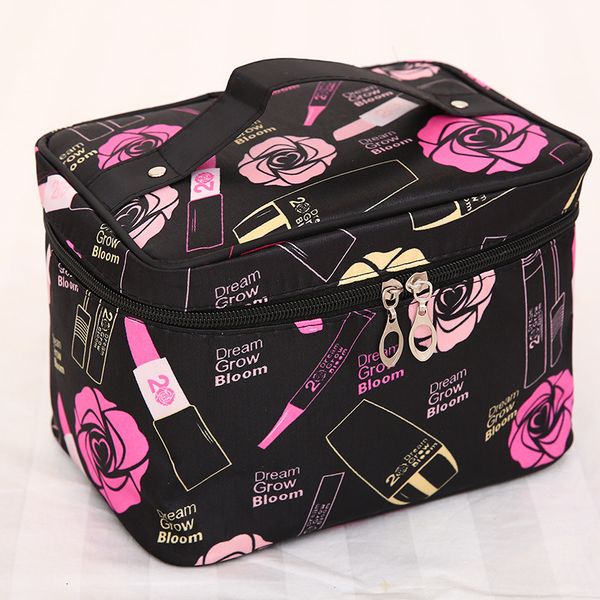 

large capacity satin cartoon storage cosmetic washing bag portable