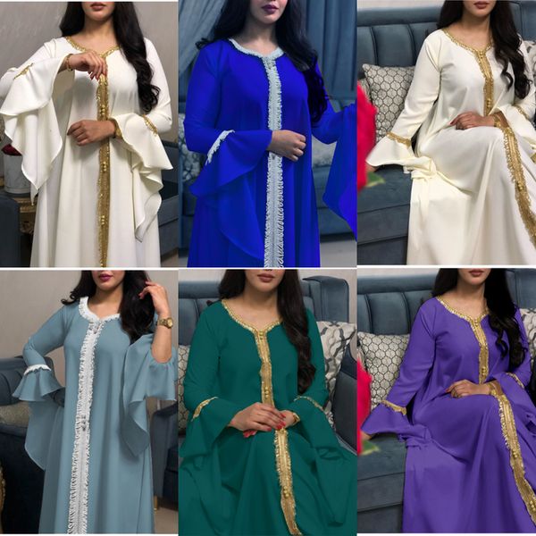 

robe longue ramadan abaya dubai turkey arabic islamic muslim fashion dress abayas dresses for women djellaba femme vestido, Red