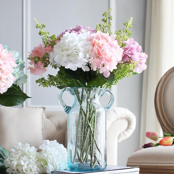 

fake flower purple hydrangea single branch living room restaurant yellow powder decorative tv cabinet decoration 10pcs flowers & wreaths