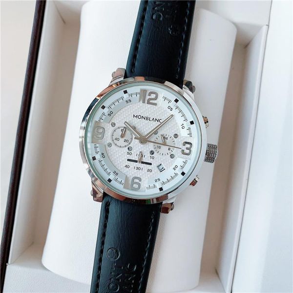 

wristwatches mens watches stainless steel quartz leather band, Slivery;brown