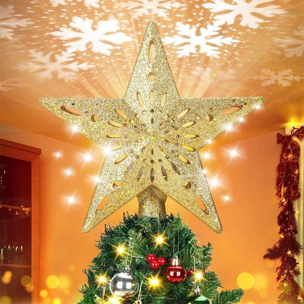 

christmas decorations tree light ers led projection rotating snowflake pentagram 2021 star decorate