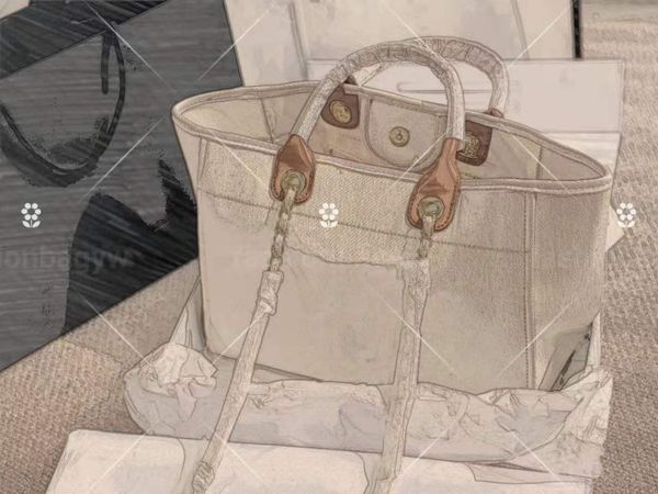 

7a women luxury handbags designer beach bag quality fashion knitting purse shoulder large tote with chain canvas shopping bags