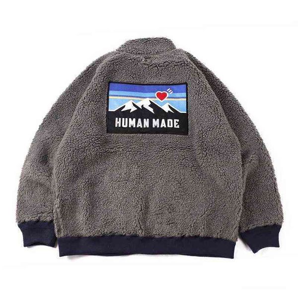 

fashiondemon human made isetan limited richao duck embroidery fleece mountain love men's and women's jacket yue, Black;brown