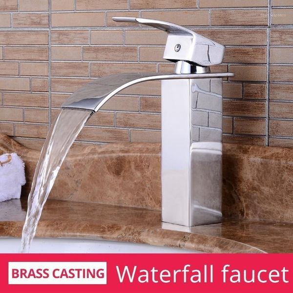 

wholesale and retail deck mount waterfall bathroom faucet vanity vessel sinks mixer tap cold water sink faucets1