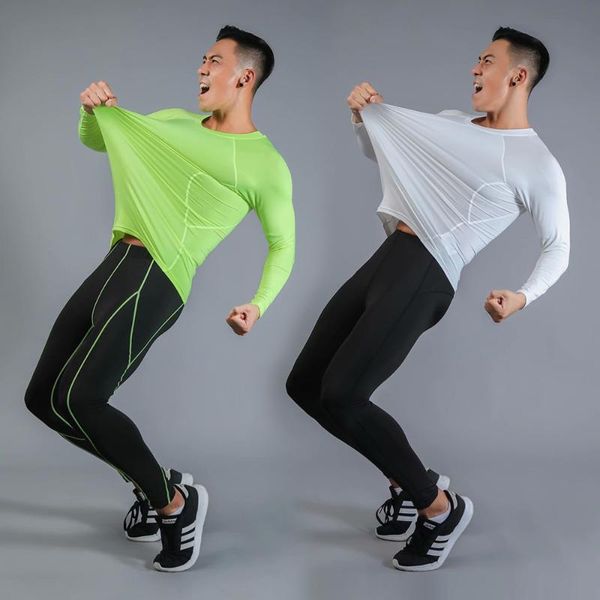 

gym clothing mens sportswear 2 pieces workout running fitness suit sets sports active mans suits men exercise, White;black