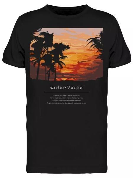 

palm tree sunshine vacation tee men's -image by shutterstock, White;black