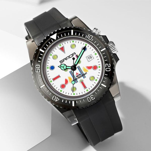 

wristwatches sanda brand sport men ladies watches fashion casual quartz watch calendar luminous luxury wristwatch relogio masculino, Slivery;brown