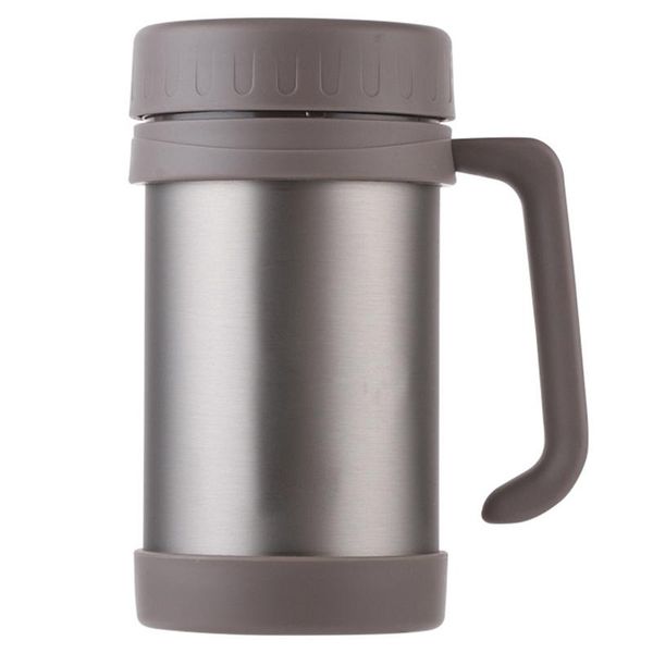 

water bottles 500ml/17oz thermo mug stainless steel vacuum flasks with handle cup office thermoses for tea insulated grey