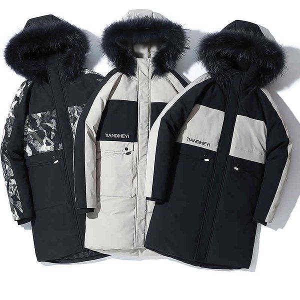 

Men's Down & Parkas Winter Long Paragraph Jacket Men Large Size 5XL Hooded Warm Windbreaker Thick Cotton Liner Coats V8FX, Black