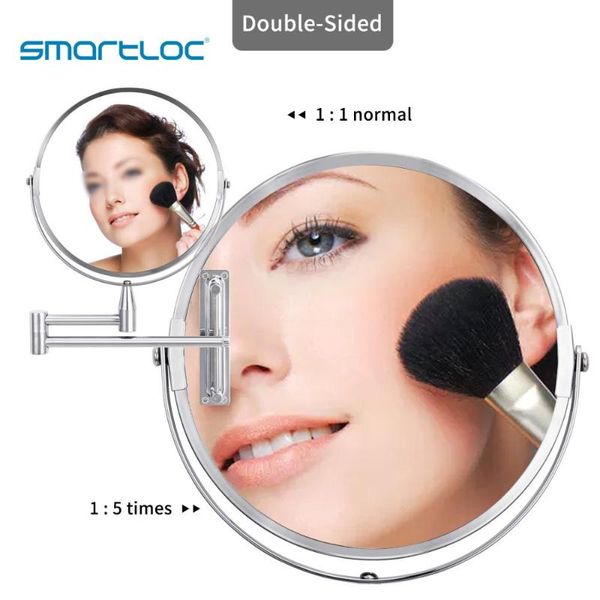 

mirrors smartloc 8 inch extendable 1x5x magnifying bathroom mirror smart makeup wall mounted cabinet