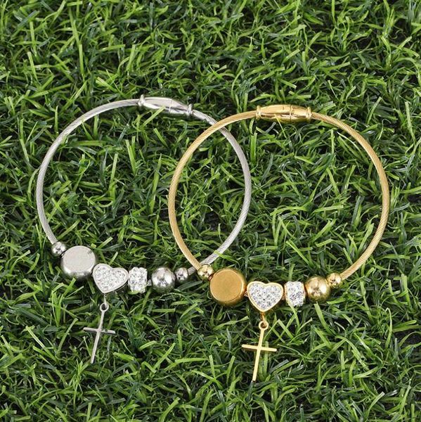 

bangle stainless steel virgin mary bracelet south beauty style cross, Black