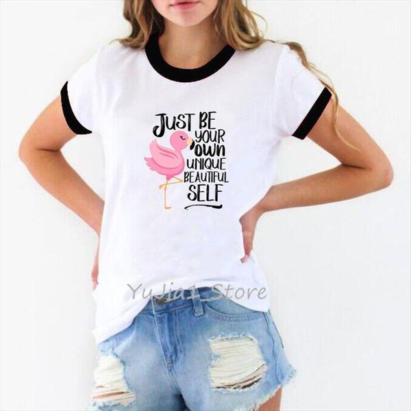

harajuku cute flamingo printed men and womens women graphic tees 90s tumblr clothes funny femme casual summer clothing, White;black