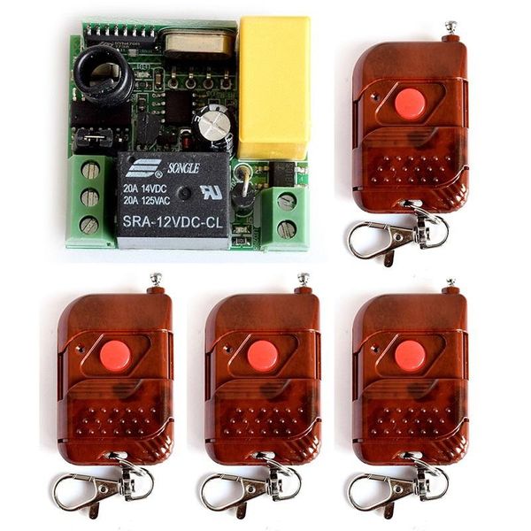 

mini stable ac 220v 1 ch 1ch 20a relay receiver rf wireless light lamp led bulb strips power remote control alarm systems