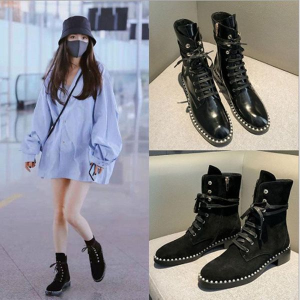 

boots women's snow motorcycle leather leisure shoes, Black