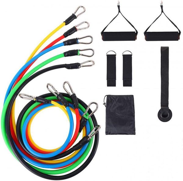 

resistance bands 11 pcs set bodybuilding expander stretchy yoga training rubber tape sports gum loop pull rope