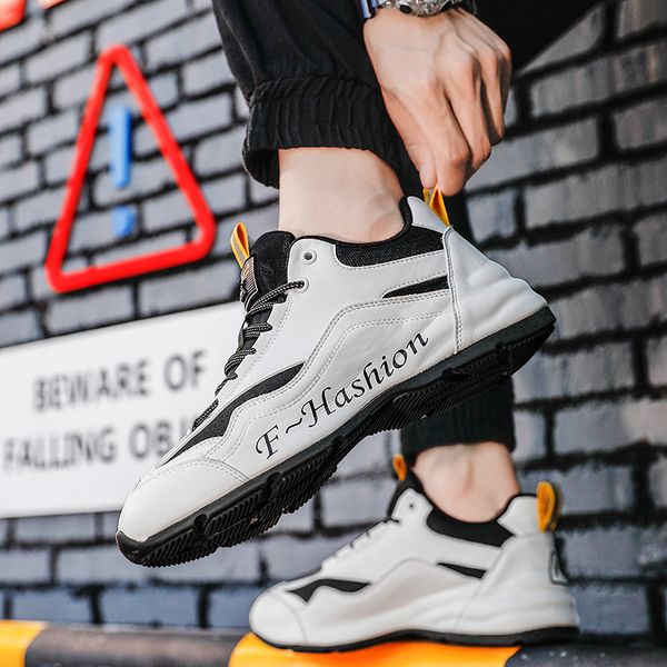 

outdoor lace-up casual shoes leather color matching sports shoes wear-resistant hiking shoes chaussure homme manufacturer sales