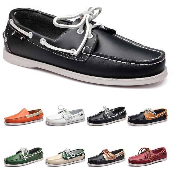 

womens sneakers sailing shoe mens casual leather shoes black white green orange brown outdoor trainers size 38-45 thirty nine