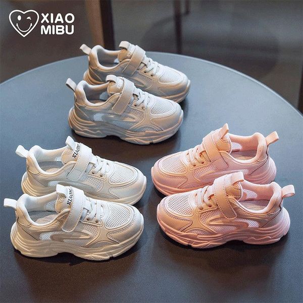 

athletic & outdoor children's sports shoes 2021 girls and boys mesh summer breathable small white trendy kids, Black