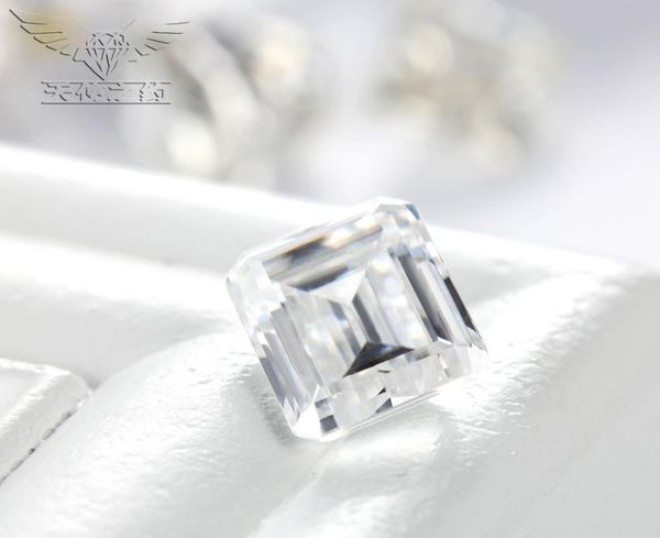 

loose gemstones 10x12mm super white moissanite / emerald cut stones created diamond, Black