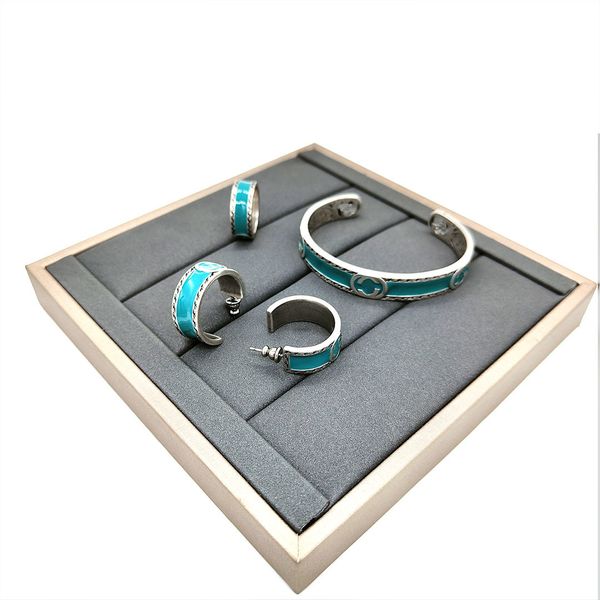 

70% off luxury jewelry bracelet enamel interlocking earrings, Black