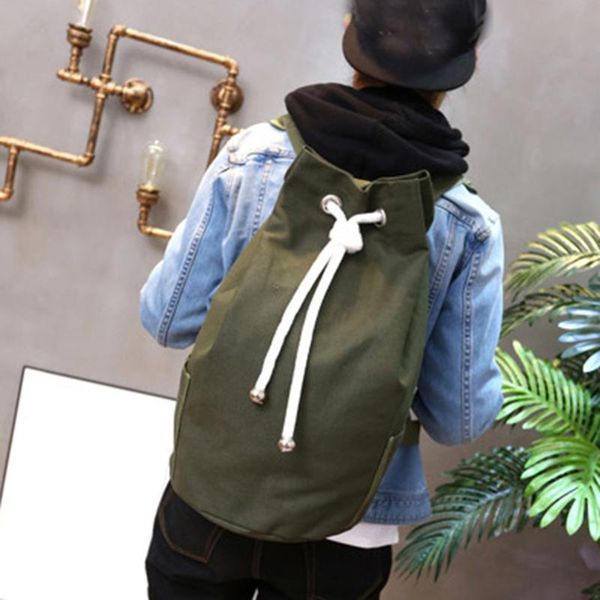 

fishing accessories drawstring bags sports waterproof pouch backpack pull rope canvas gym sack mochila knapsack