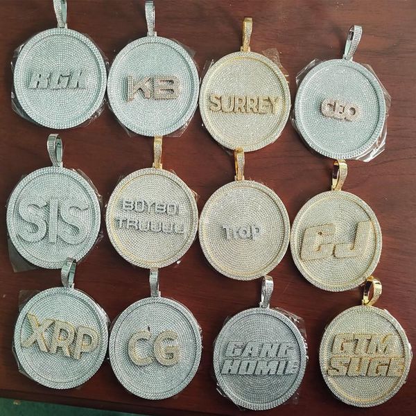 

mens bling jewelry gold plated full cz iced out custom name letters pendant necklace for men women hip hop gift, Silver