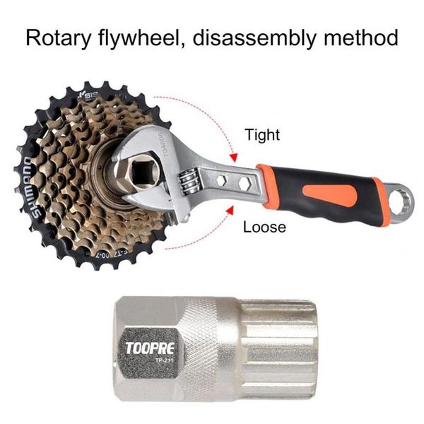 

tools toopre mtb flywheel gear disassembly sleeve, 6/7/8/9/10/11 lock ring remover, bicycle and repair tool
