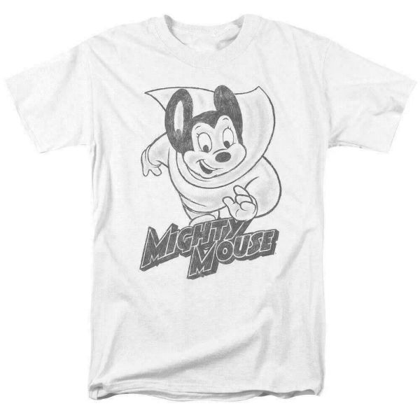 

Mighty Mouse Mighty Sketch T Shirt Mens Licensed Cartoon Merchandise White, White;black