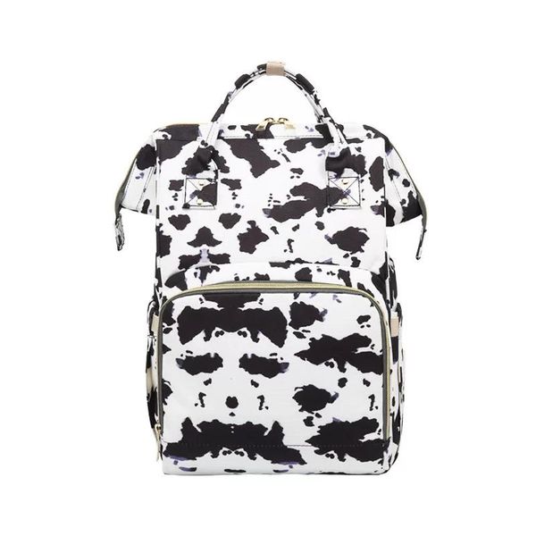 

large capacity nappy mummy cow print diaper backpack spots maternity baby changing shoulder bag
