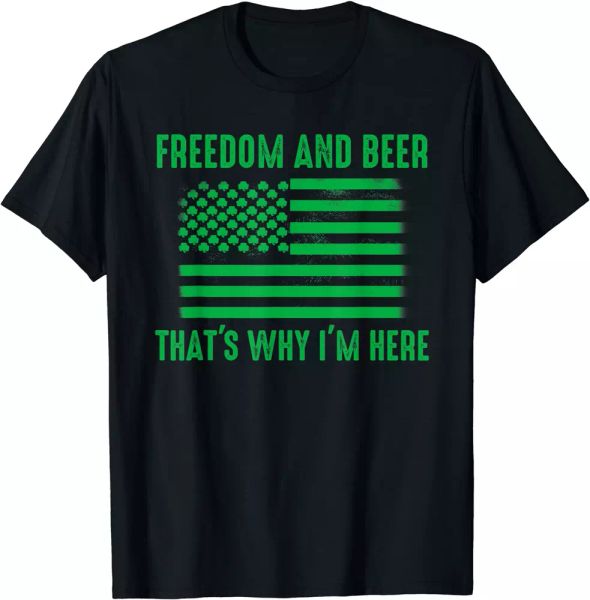 

om and beer that's why i'm here t-shirt, White;black