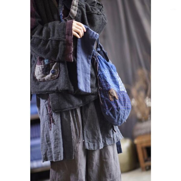 

evening bags 20 / november anbai folk hand woven coarse cloth embroidered adjustable single shoulder messenger portable literary1