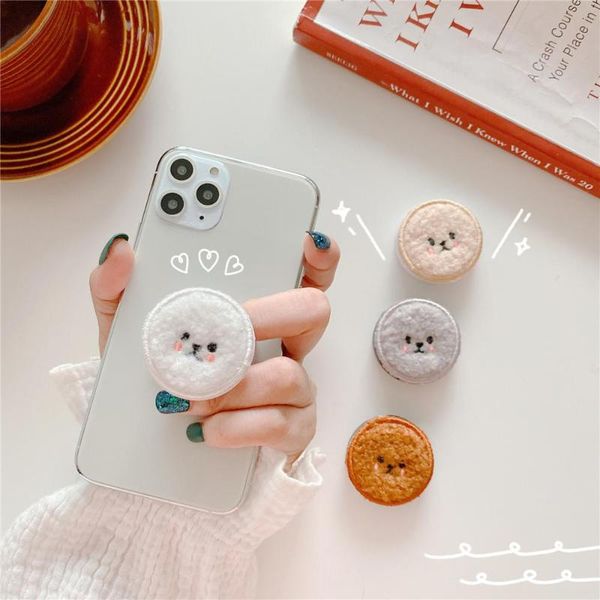 

cell phone mounts & holders plush teddy expanding phones holder grip stand for 11 pro xs max xr 8 7 3d universal bracket