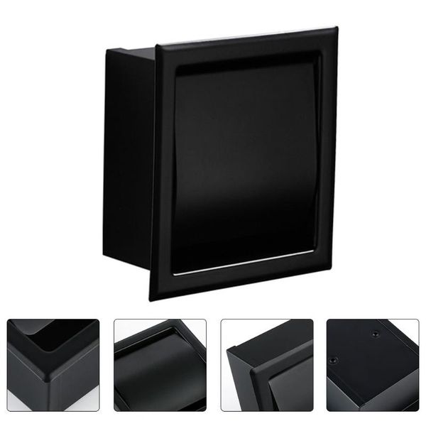 

toilet paper holders 1pc stainless steel holder embedded-in tissue roll stand (black)