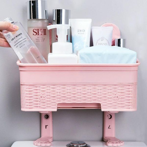 

bathroom storage & organization rack of toilet supplies hole punched cosmetics household items