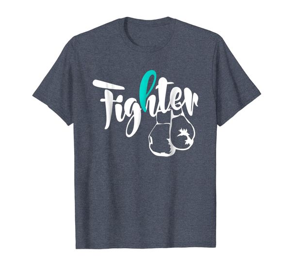 

teal ribbon fighter ovarian cancer awareness t shirt, Mainly pictures