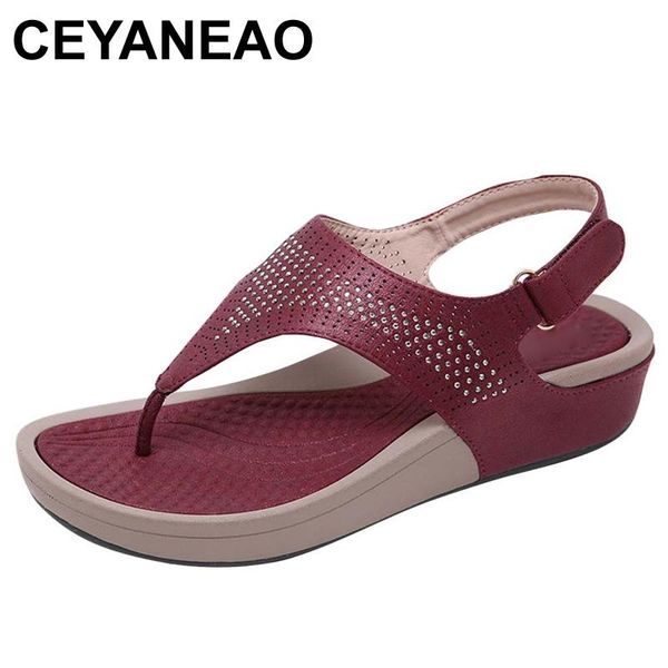 

bohemian crystal slope-heeled sandals comfortable beach shoes women outsid ladies, Black