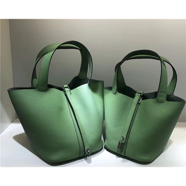 

fashion classic vegetable basket leather litchi pattern handbag bucket bag simple women's bag purses luxury outlet