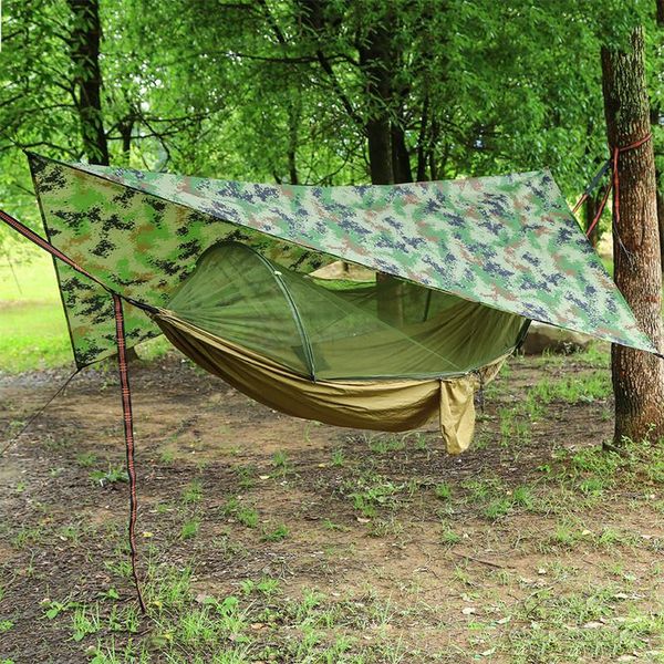 

camp furniture -up portable camping hammock with mosquito net and sun shelter,parachute swing hammocks rain canopy stuff