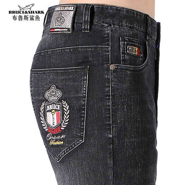 

fashion jeans 2021 summer men thin stretch cotton straight leg casual denim cowboys young black plus size 42, Blue
