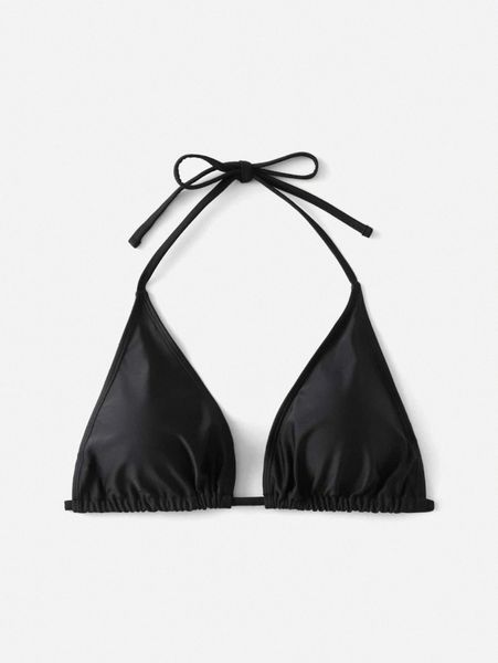 

plus halter triangle bikini i8kk#, Black
