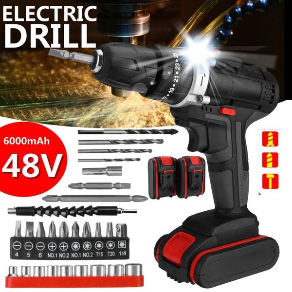 

professiona electric drills blmiatko 48v 3 in 1 drill screwdriver 2 speed 25+3 turque power driver tools set with 6000mah battery accessorie