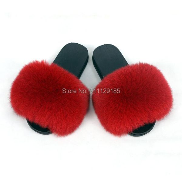 

women furry ladies shoes cute plush hair fluffy sandals fur slippers, Black
