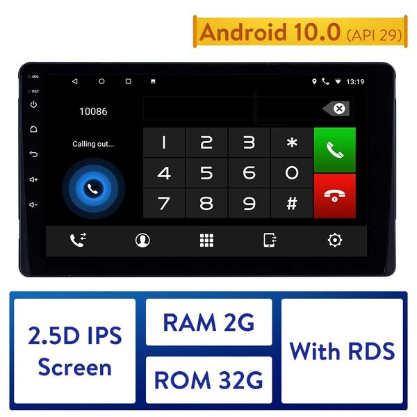 

car dvd head unit radio audio gps multimedia player for 2015-toyota sienna android 10.0 2din 2gb ram 32 gb rom ips screen