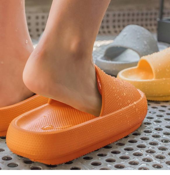 

slippers women summer fashion slide sandals beach high heels shower thick soft sole men boys girl bathroom anti-slip shoes 191c, Black