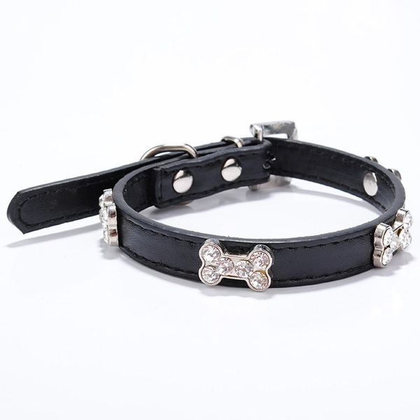 

dog collars & leashes rhinestone pu leather collar pit bull cat pet cute puppy adjustable necklace
