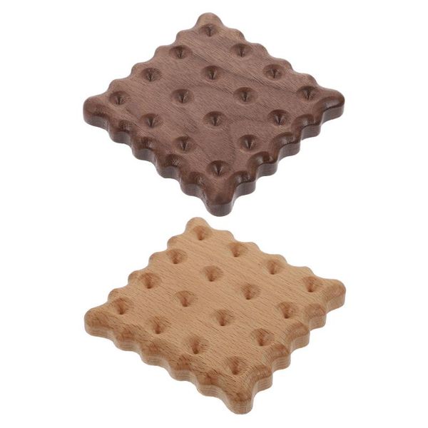 

mats & pads 2pcs household wood coasters wooden bowl creative anti-skid cup cushions