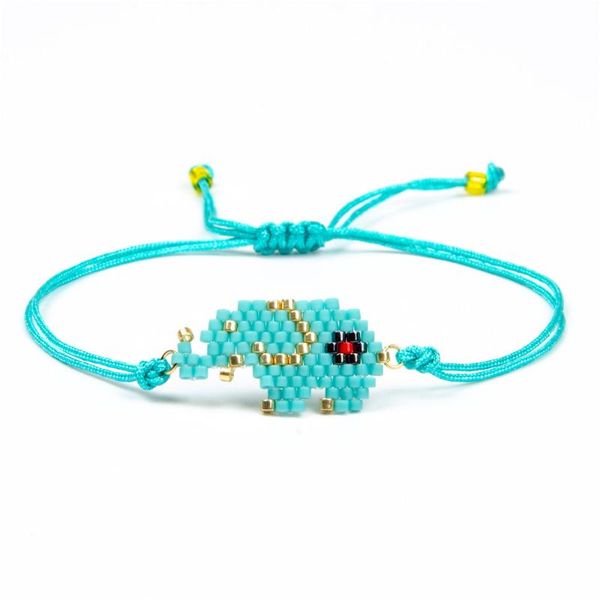 

charm bracelets handmade delicas seed beads miyuki bracelet elephant pulseras women jewelry blue children animal, Golden;silver